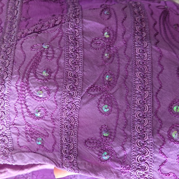 Wrap skirt with sequins and embroidery. Women's OSFM - Picture 2 of 5